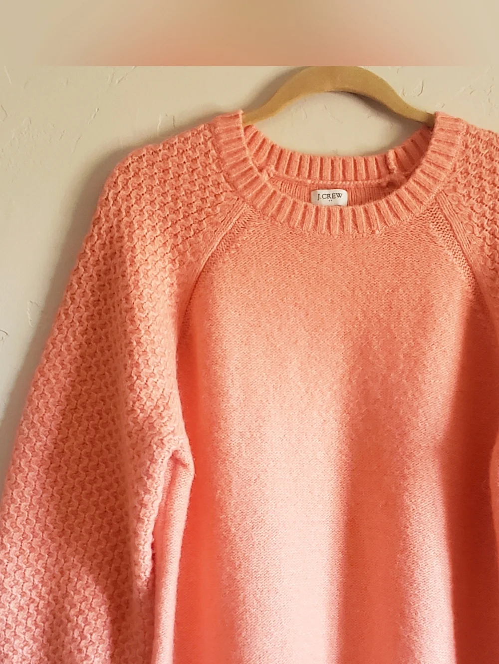 J. Crew Re-Imagined Orange Sweater Womens Chunky XXL Wool Comfy Baloon Sleeve